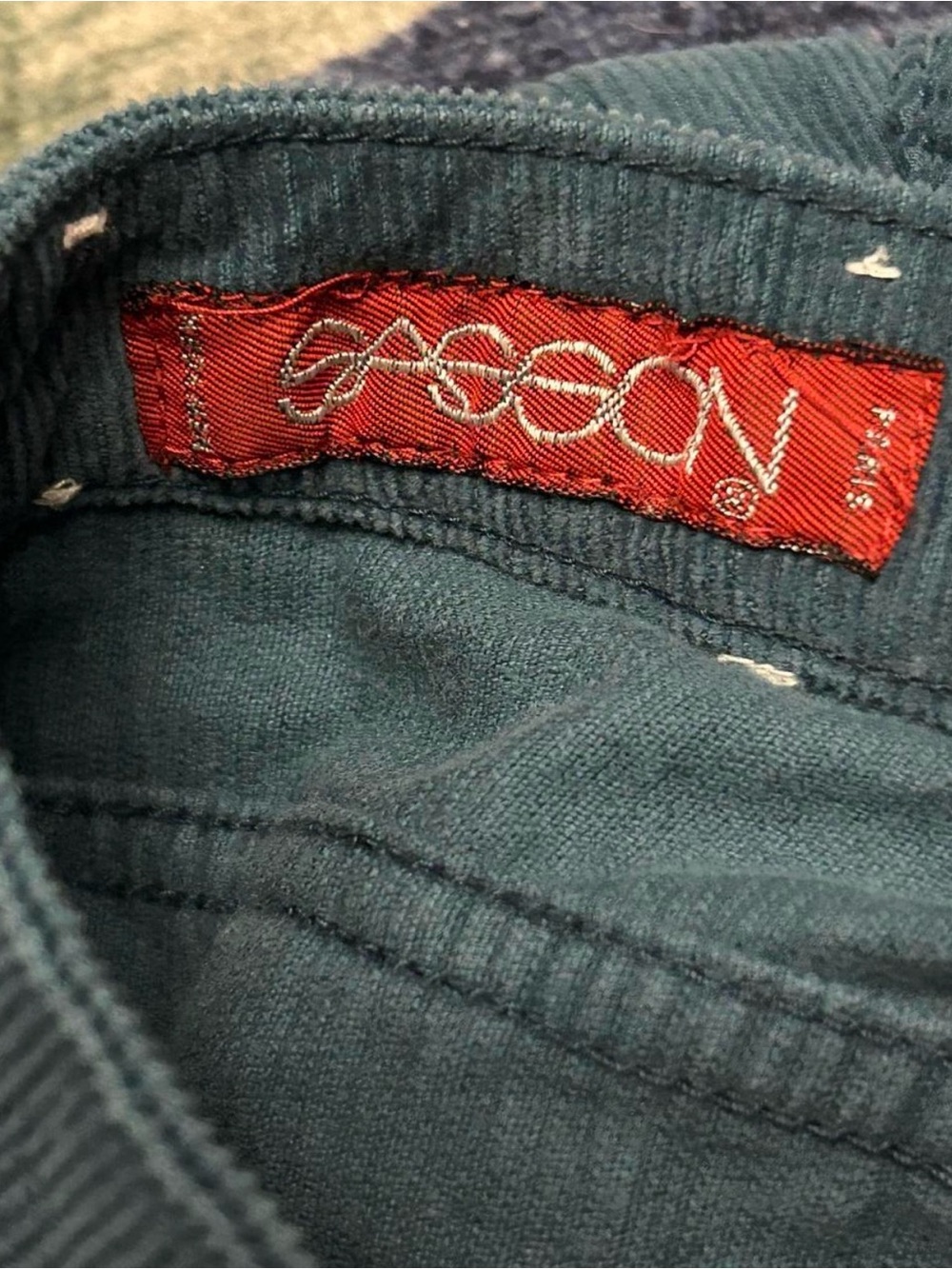 Vintage 1970’s/80’s Deep teal high waisted corduroy pants. Sasson made in Japan - Picture 5 of 8